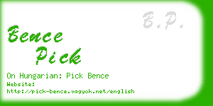 bence pick business card